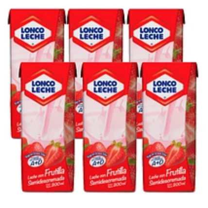 Pack 6 lonco leche de 200mL Frutilla