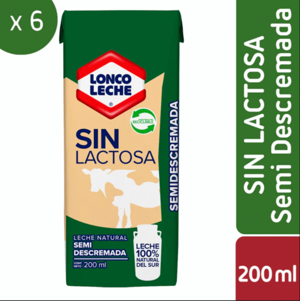 Pack 6 lonco leche de 200mL Sin Lactosa
