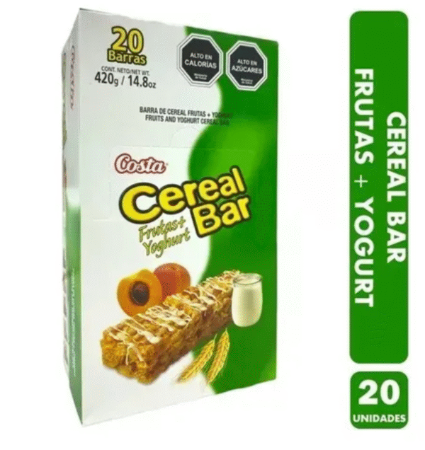 CEREAL BAR COSTA fruto y yogurt Caja 20 unidades