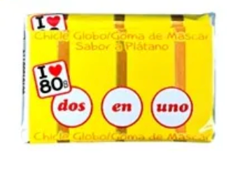 Chickle dos en uno Plátano