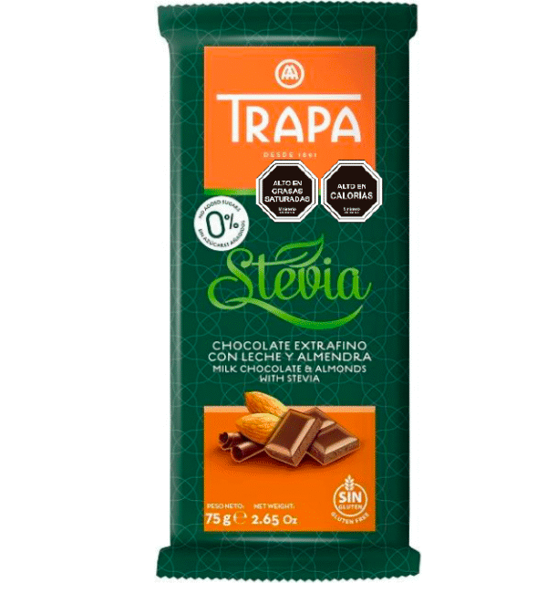 Chocolate Trapa con almendra (stevia)