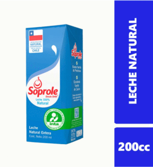 Pack 6 leche entera soprole de 200mL